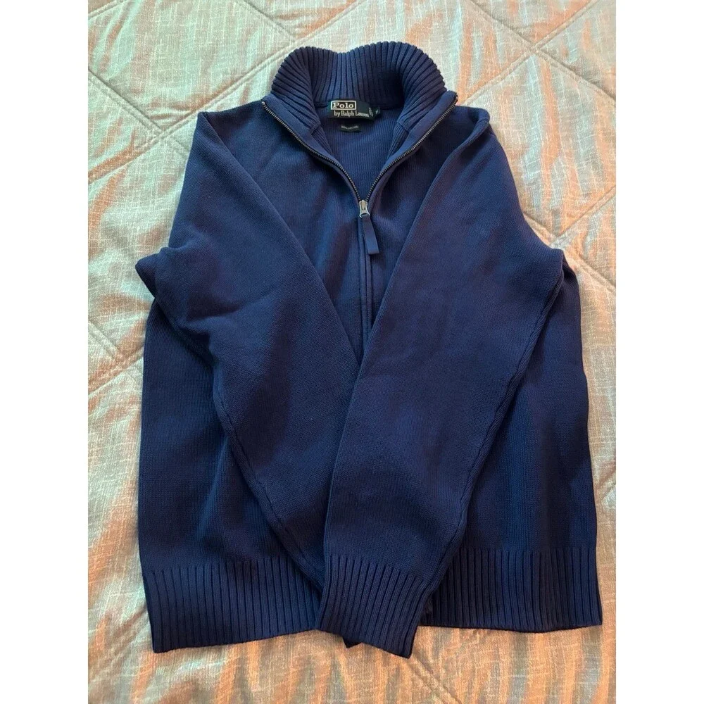 Polo Ralph Lauren: Men’s Navy Blue Full-Zip Sweater, Size M — NWOT